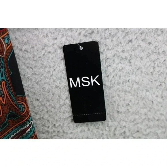 MSK Women's Paisley Dress-Double Layered Bell Sleeves-Small-New w/Tags - Picture 6 of 8